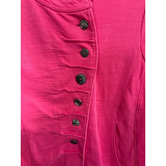 Neon Buddha Womens Pink Button-Up Jacket M Cotton Blend Long Sleeve - Picture 4 of 5